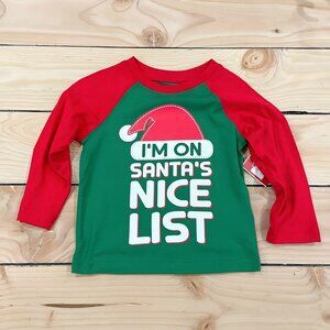 5/$20 NEW 2T Boys I'M ON SANTA'S NICE LIST Christmas Shirt